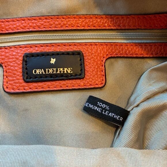 Ora Delphine Orange and Gold leather Purse - Picture 12 of 12